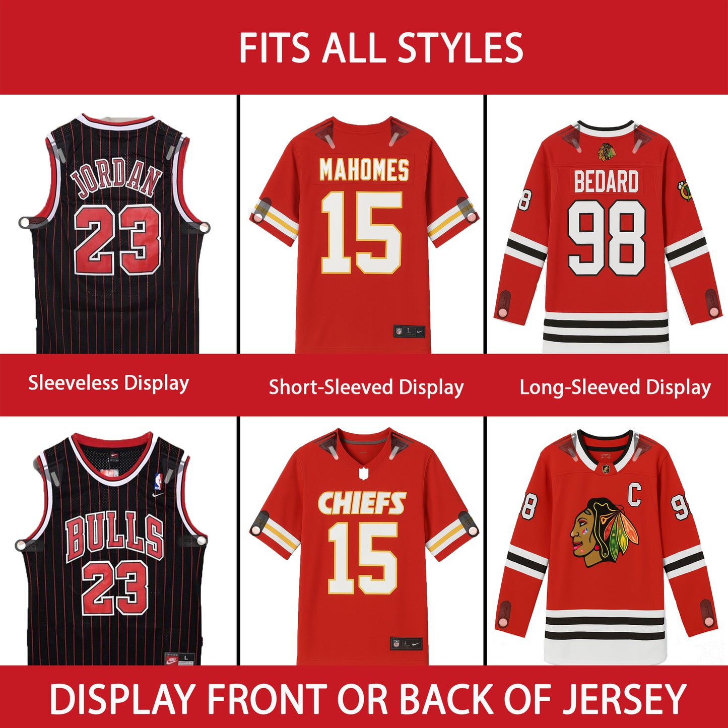 (With Sleeve Holders) Invisible Wall Jersey Hanger